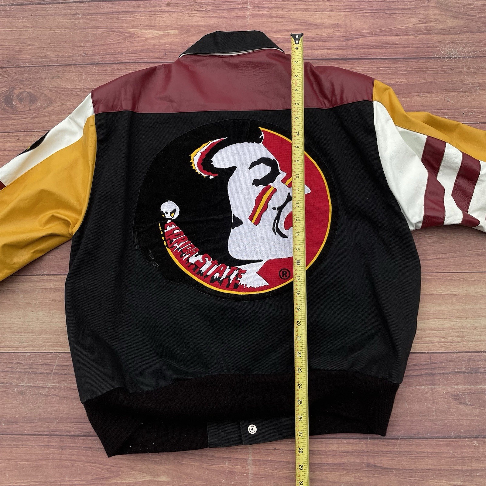 Vintage 90s Jeff Hamilton Florida State Seminoles NCAA Leather Jacket Mens Small