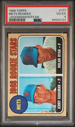 PSA 4 1968 Topps #177 NOLAN RYAN & Jerry Koosman RC Rookie VG-EX