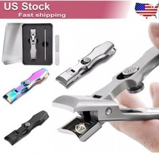 For Thick Nail Clipper With Catcher Heavy Duty Toenail Clippers Stainless Steel