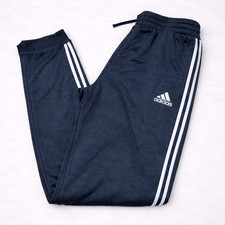 Adidas Track Pants Youth Large 14/16 Navy 3 Stripe Athletic Joggers