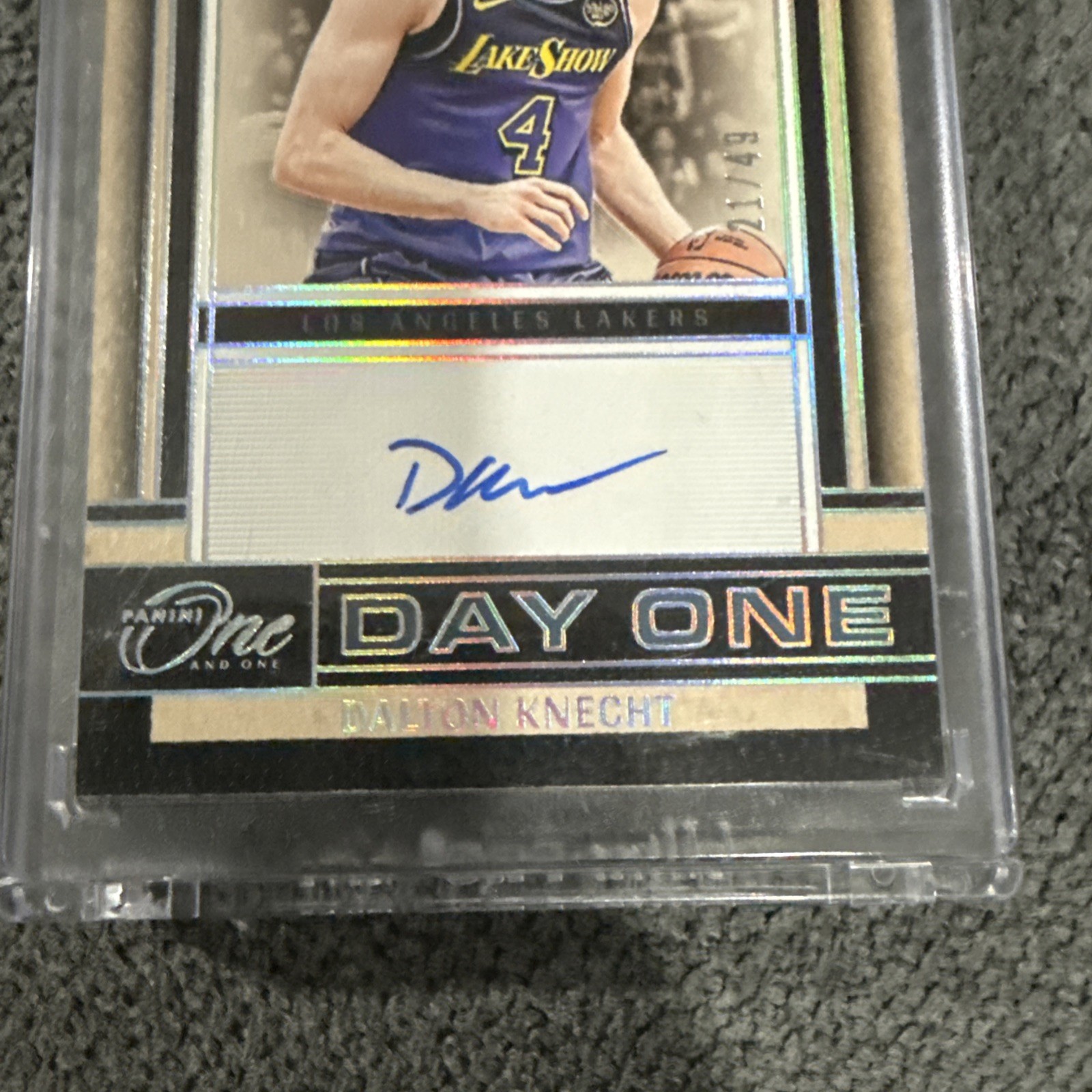2024-25 Panini One and One - Day One Signatures Dalton Knecht #DOS-DAL /49  view 3