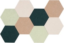 8 Pcs Hexagon Felt Bulletin Board Tiles Self Adhesive Felt Pin Board Wall Tiles