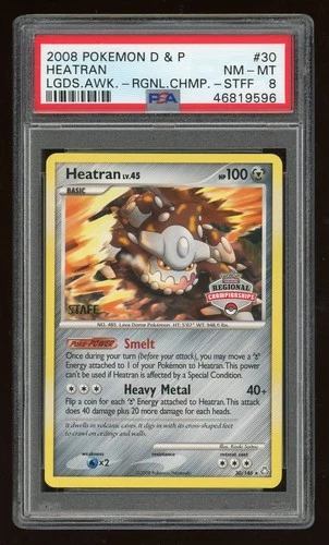 2008 Pokemon Heatran Regional Championships STAFF Legends Awakened #30 PSA 8