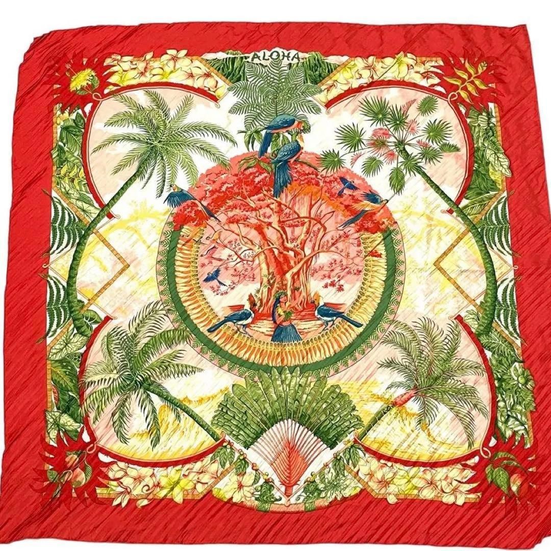 HERMES Carre 90 Silk 100% Scarf ALOHA Authentic G0104479