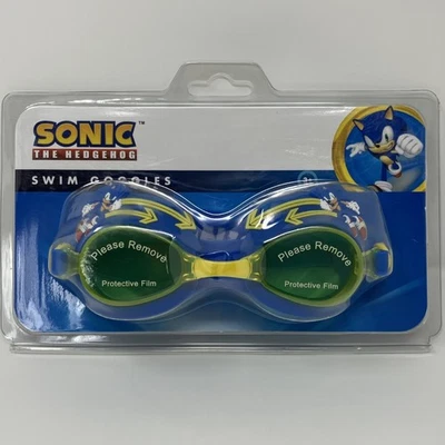 Sonic The Hedgehog Swim Goggles Kids 3+ Anti-Fog Adjustable Strap SEGA New