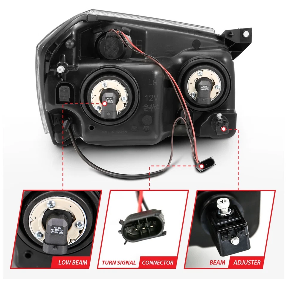 Faro izquierdo y derecho Anzo 111425 para Dodge Magnum 2005-2007 carcasa negra Foto 2 de 4