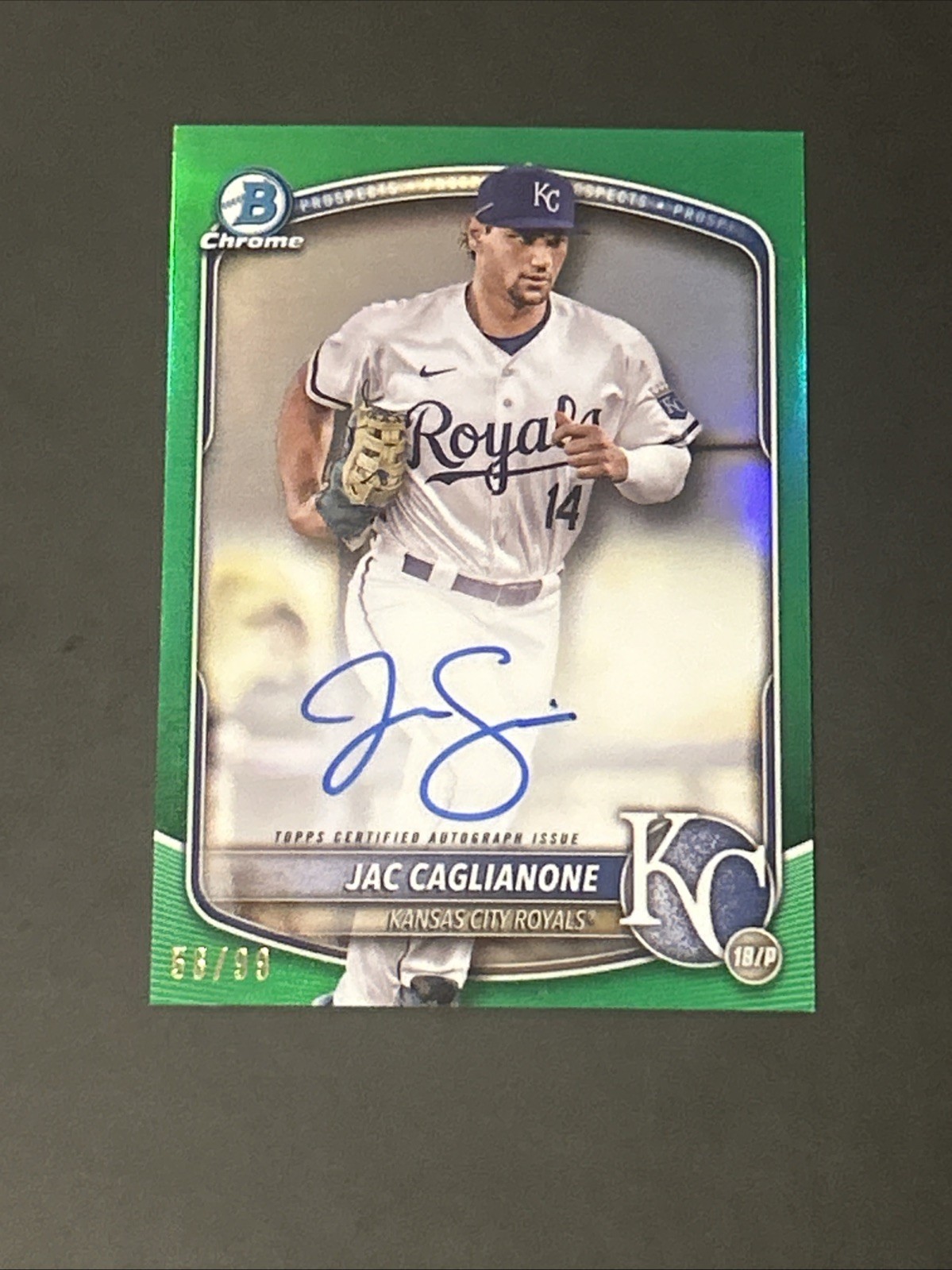 2025 Bowman Chrome Prospect Auto Jac Caglianone #CPA-JCA Green Refractor /99