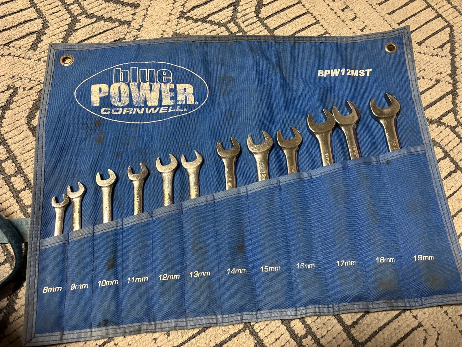 BPW12MST - 12 Piece Cornwell® bluePOWER® Metric Combination Wrench Set 12 Point
