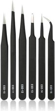 Precision Tweezer Set, 6pcs Tweezers for Model Making and Crafts