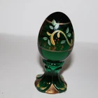 Fenton  green glass egg paperweight