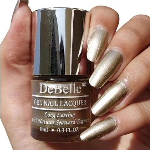 DeBelle Gel Nail Polish Chrome Gold (Metallic Gold Nail Paint)|Non UV - Gel Fini