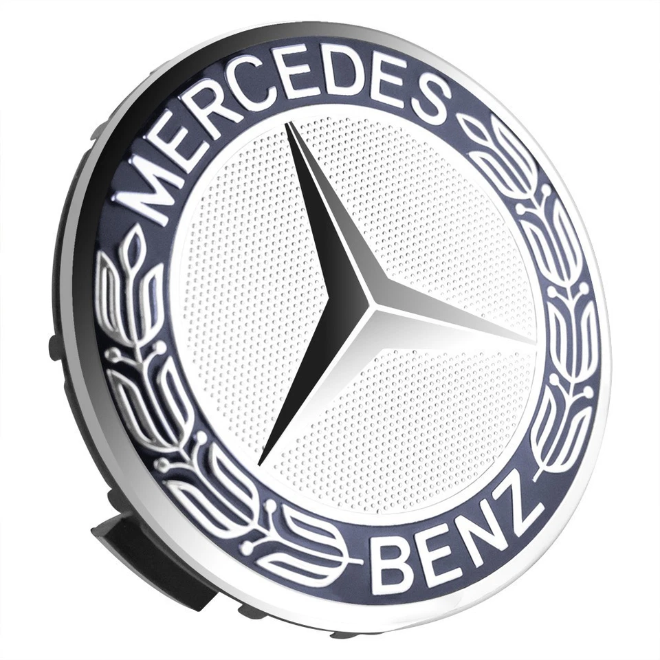 ⭐4 x Wheel Center Hub Caps AMG Wreath For Mercedes-Benz Class SL*M*ML*A C E Blue - Image 3 of 4