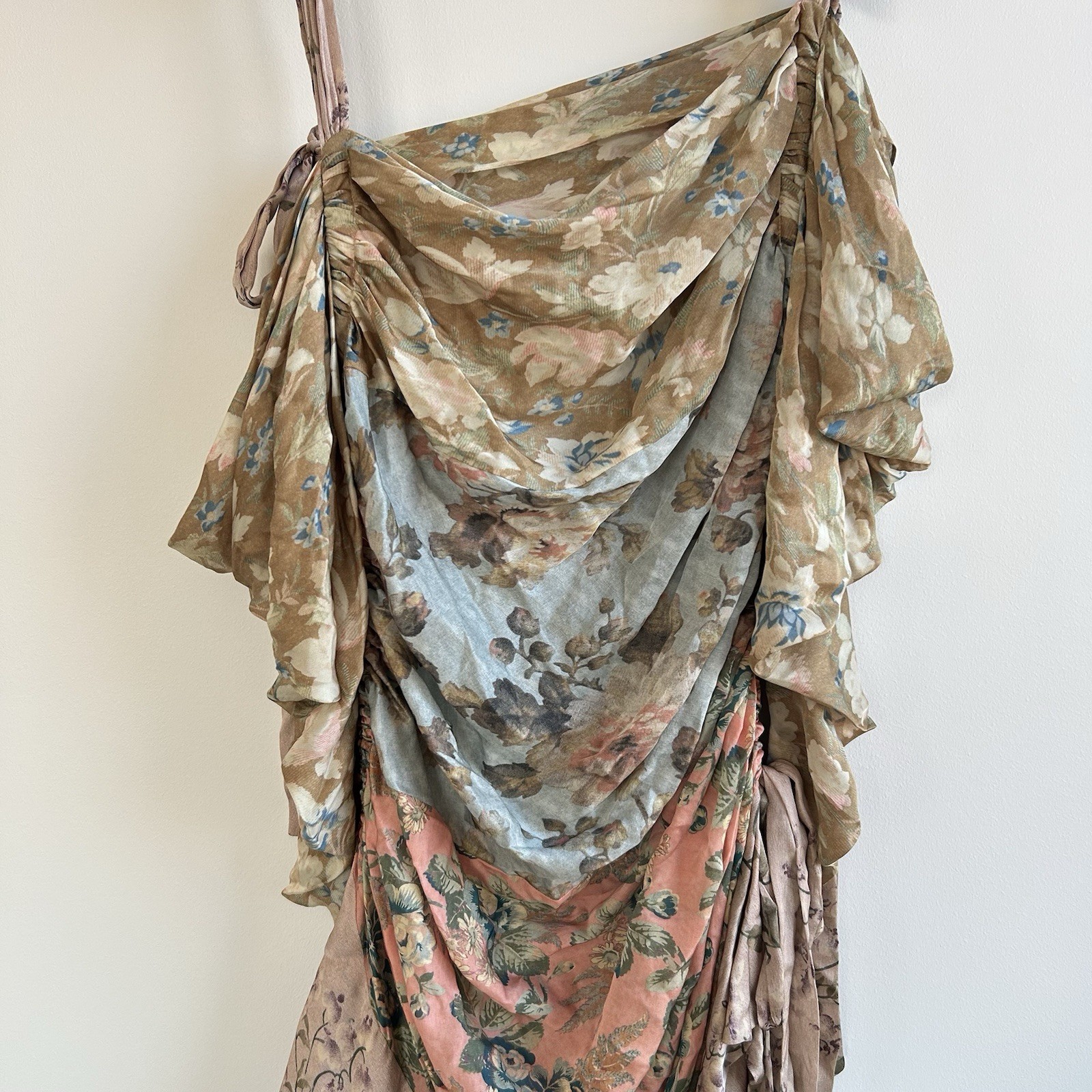 Zimmermann Unbridled Elixir Dress Size 3 AU 14/US 10 Silk Wrap Mini Pastel EUC