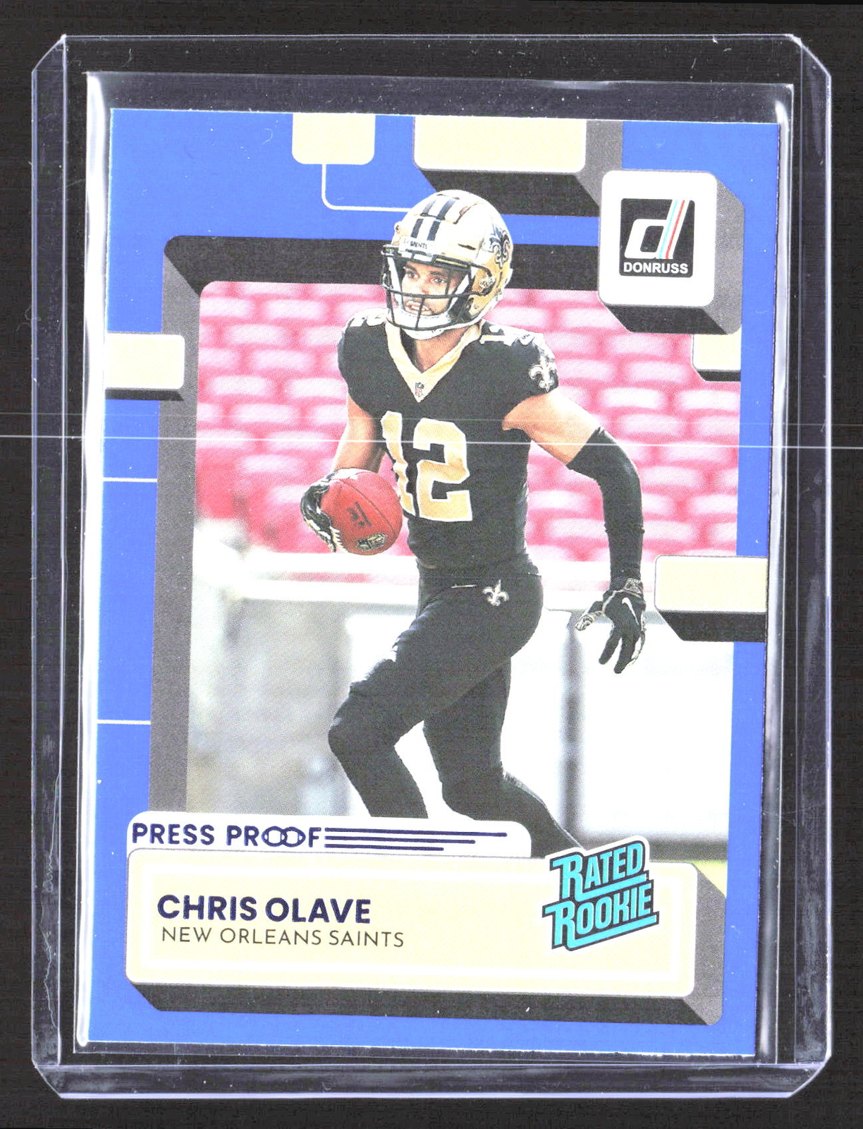 2022 Donruss Chris Olave Blue Press Proof #309 Rookie