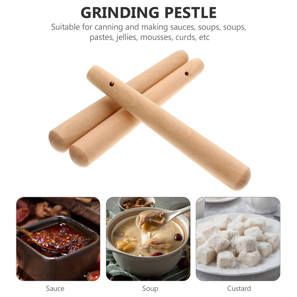 3 Pcs Pestle Replacement Stick Wooden Grinding Rod Long Handle eBay