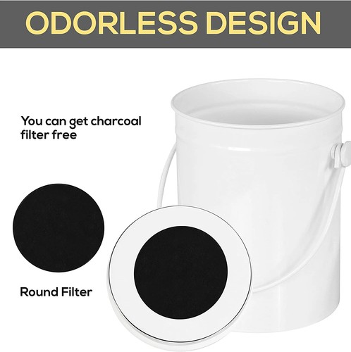Compost Bin with Lid and 1.3 Gallon Compose Spare Charcoal Filter Utopia Kitchen - Afbeelding 26 van 62