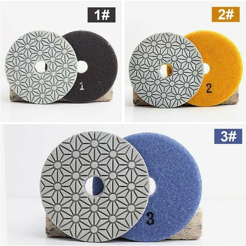 5” Diamond Polishing Pad 3-Step 33PCS For Granite Quartz Marble Stone  CONCRETE