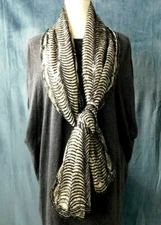  Cejon Polyester Fashion Scarf Black Sequined  Free Shipping