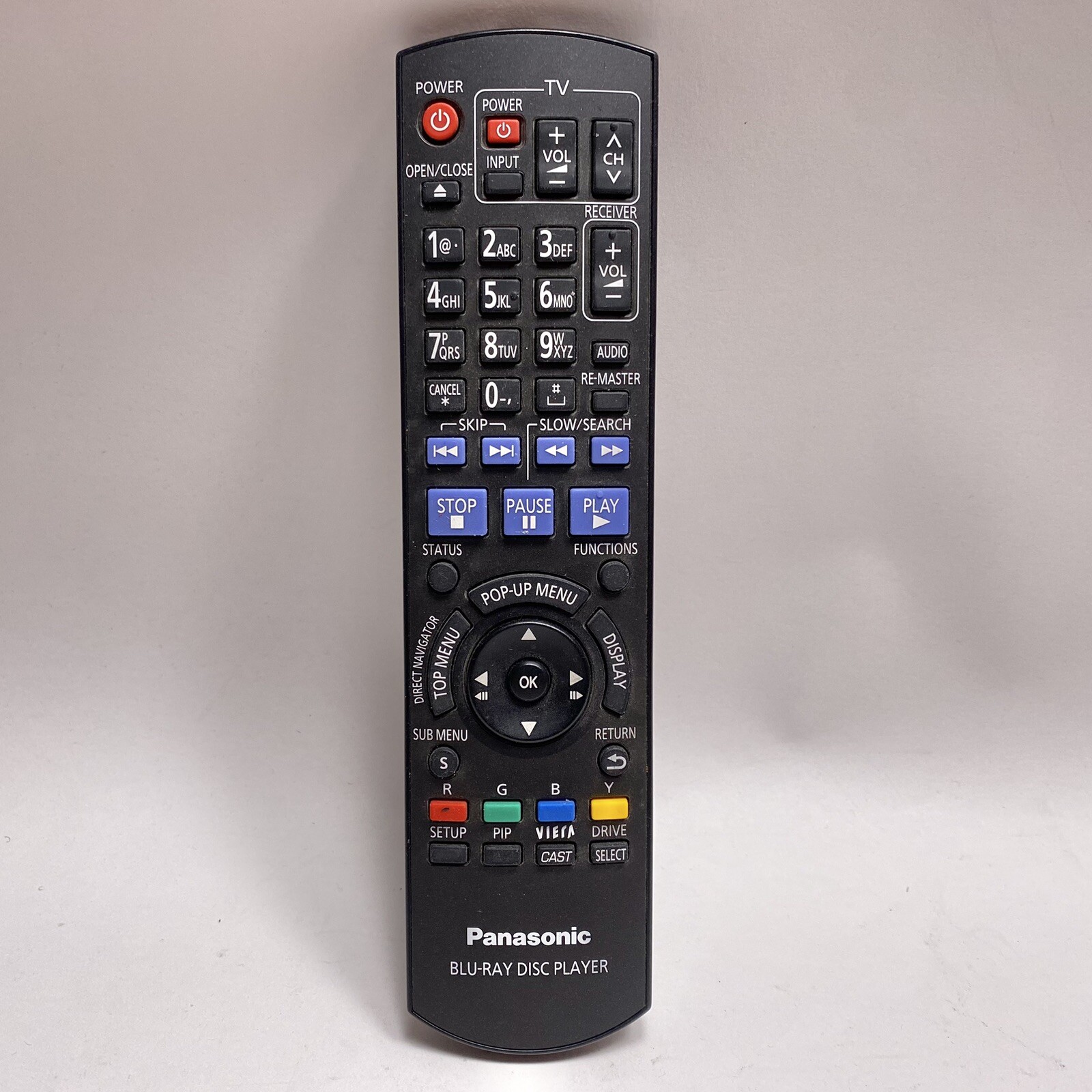 Genuine Panasonic N2QAYB000378 Blu-Ray Player Remote Control DMP-BD60 DMP-BD80