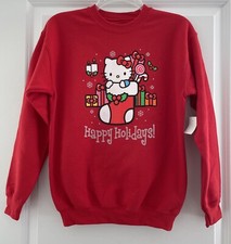 Hello Kitty Happy Holidays Youth Sweatshirt Universal Studios NWT Size L