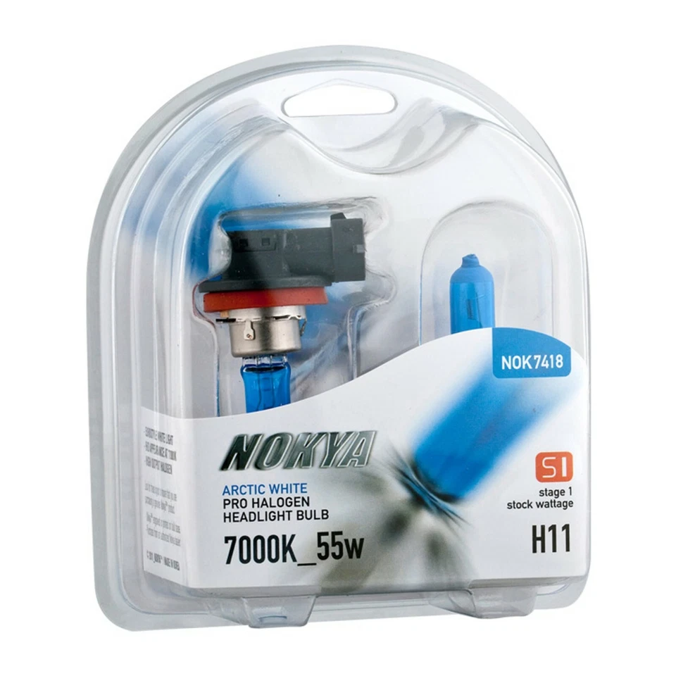 Nokya 7000K White H11 Nok7418 55W Two Bulbs Head Light Low Beam Replace OE Fit - Image 2 of 4