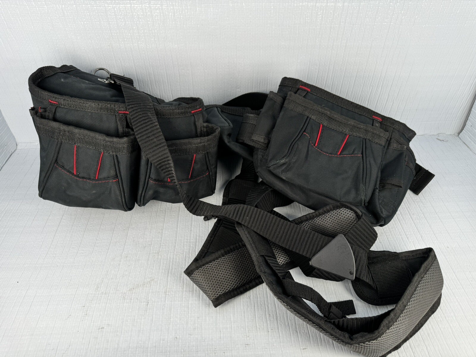 Husky Framers Suspension Rig Work Tool Belt 18 Pockets W/ Suspenders