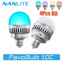Nanlite PavoBulb 10C 4Kit 10W RGBWW LED Light Smart Bulb Full Color 2700K-7500K