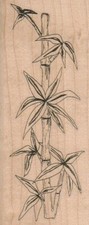 Bamboo Stalk 2 1/4 x 5 1/4" Rubber Stamp, Plants Stamp, Flowers, Trees