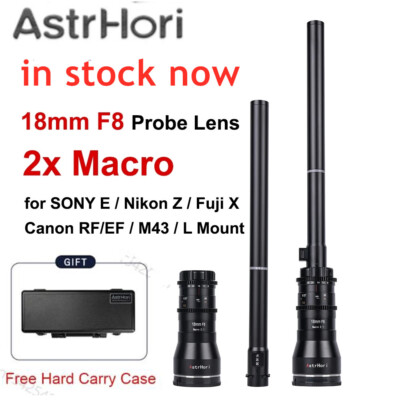 AstrHori 18mm F8 2x Macro Probe APS-C Lens for Canon Nikon Sony M43 Fuji L-mount