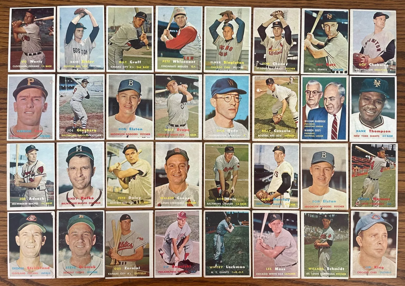 1957 Topps Baseball Lot Of 59, Vic Wertz, Dave Sister, Vern Law, Mostly Dif, VG