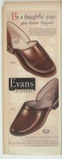 Evans Mens Slippers Vintage 1953 Print Ad MOD...