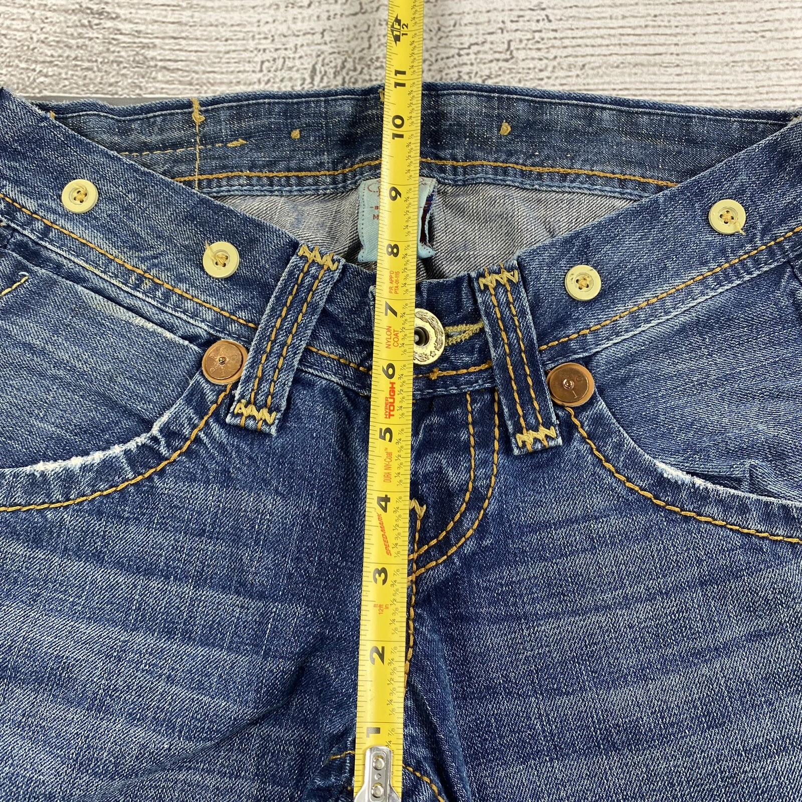 True Religion Vintage Heritage Jeans Women Size 26 Denim Pants Suspender Buttons thumbnail 9