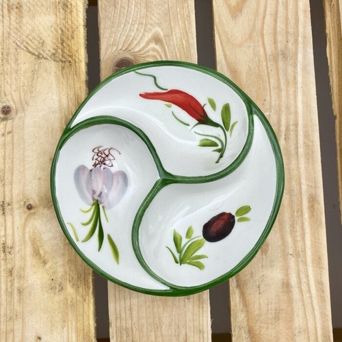 BASSANO KERAMIK VORSPEISEN ANTIPASTISCHALE 12CM CHILI MIT KNOBLAUCH MOTIV - Picture 2 of 6