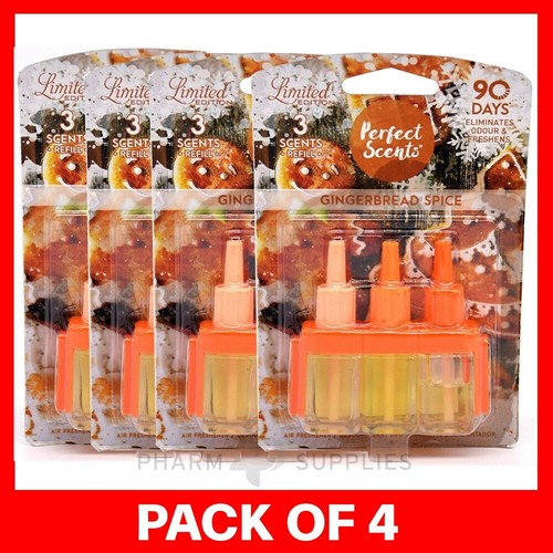 4 x Febreze 3volution Refills Perfect Scents Air Freshener Gingerbread