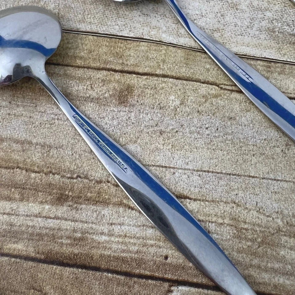 4 cucharas soperas ovaladas de acero inoxidable Carvel Hall Leisure brillantes EE. UU. MCM Foto 3 de 4