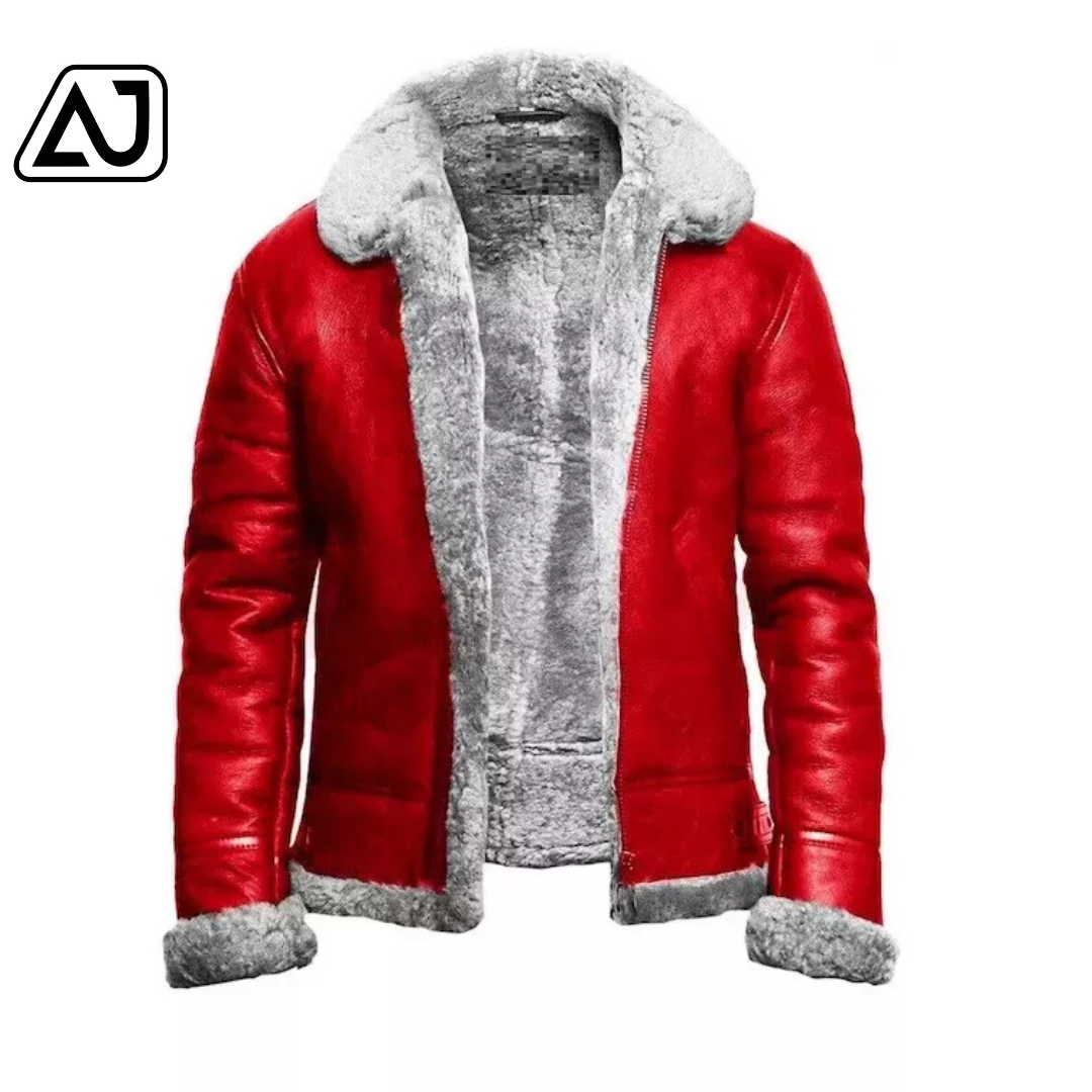 Men’s Santa Chronicle A2 Bomber Aviator Leather jacket for Christmas day