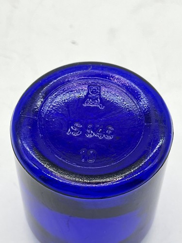ANTIQUE COBALT BLUE VICKS JAR BOTTLE - Picture 6 of 6