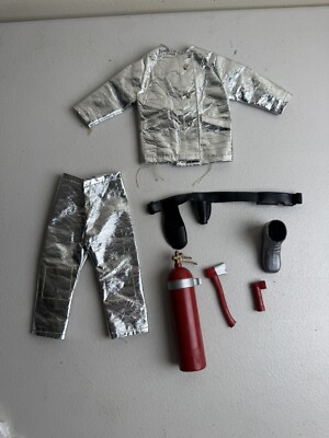 Vintage 1964 s GI Joe Action Pilot Crash Crew Fire Suit, #7820 Incomplete EUC