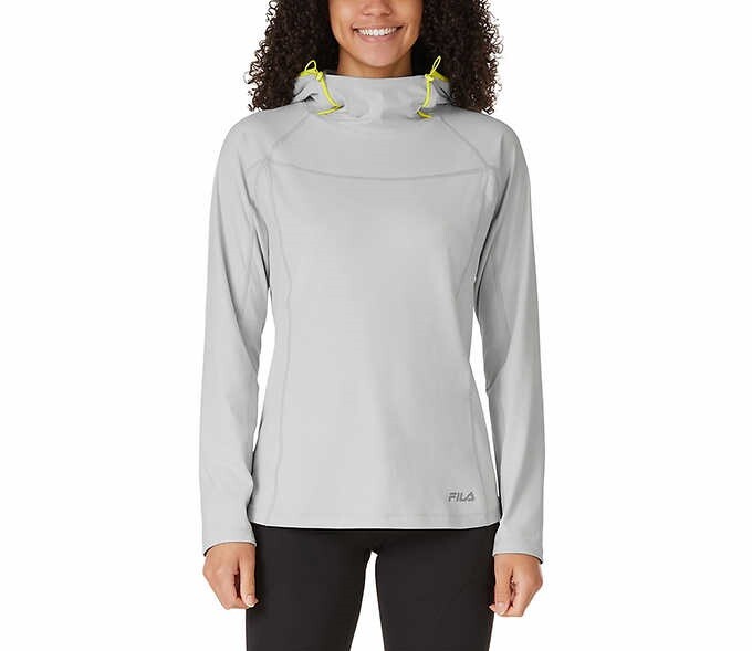 FILA Felpa con Cappuccio da Allenamento Donna Collo ad Imbuto Nero Grigio Taglia S M
