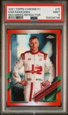 2021 Topps Chrome F1 Kimi Raikkonen Red Green Refractor 1:190 PSA 9