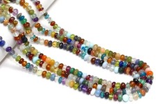 Natural Mix Gemstone Rondelle Beads 6-7mm Smooth 16 Inch Strand Gemstone