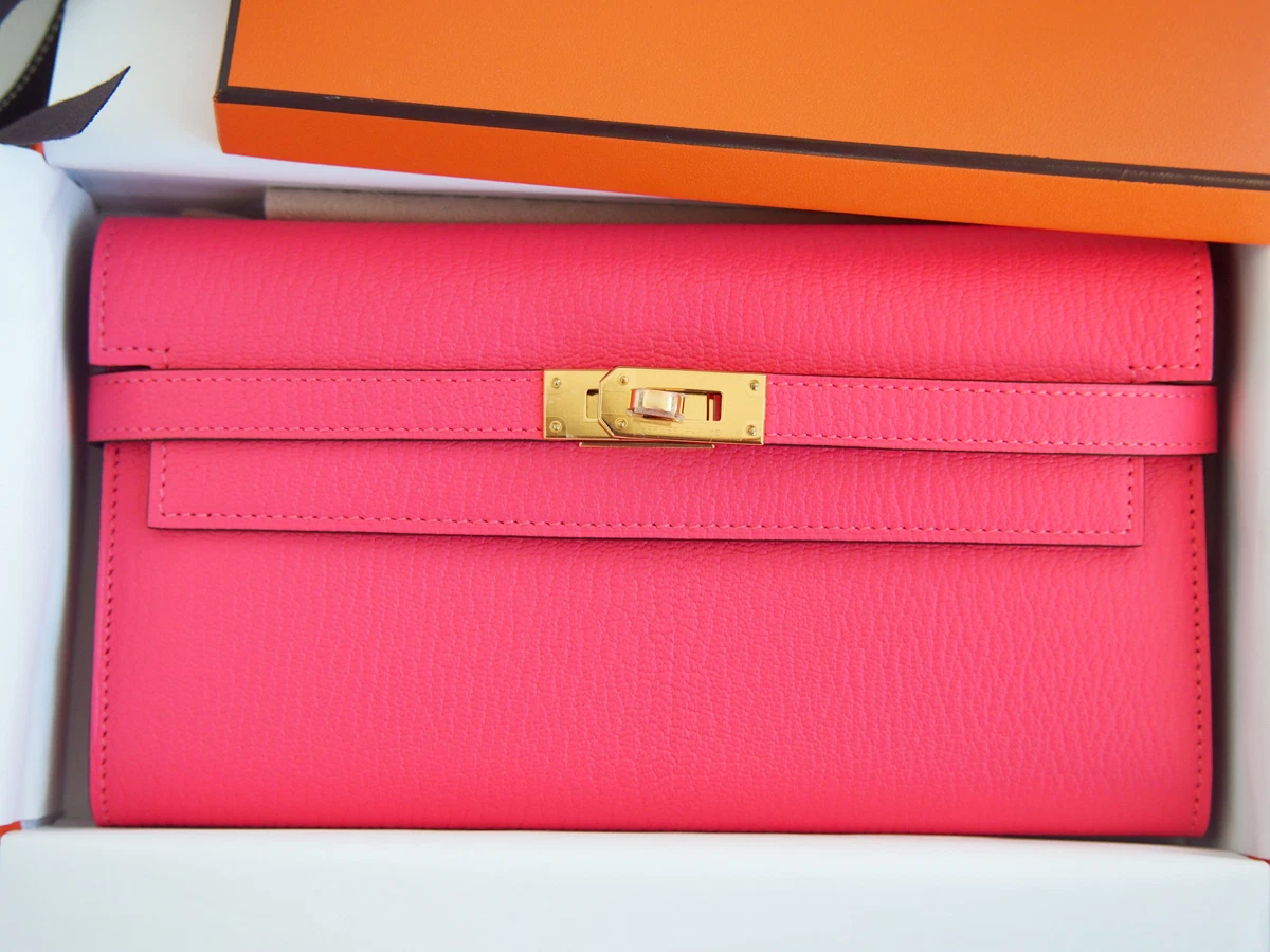 Hermes Kelly Pochette Rose Azalee Phw, Luxury, Bags & Wallets on Carousell