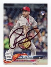 SIGNED BASEBALL CARD AUTO TOPPS 2018 ST LOUIS CARDINALS RYAN SHERRIFF #698 RC