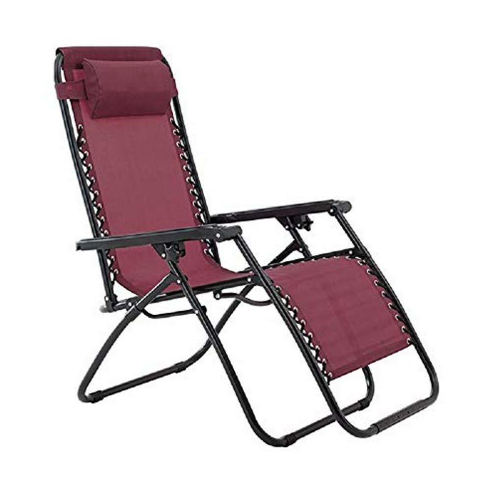 Sedia sdraio richiudibile  gravita zero in textilene  rosso bordeaux salvaspazio