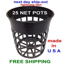 3" INCH NET POT CUPS 25 count  LIGHTWEIGHT FOR HYDROPONICS SYSTEMS next day ship