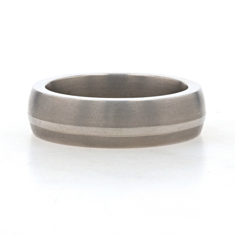 NEW Men's Wedding Band - Titanium & 18k Ring 7.5 Comfort Fit Striped Mon Cheri