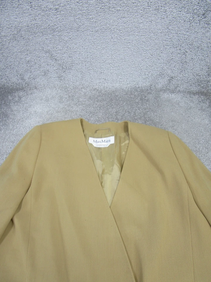 Chaqueta Blazer Abrigo Max Mara Mujer 10 Beige Lana Camel Foto 2 de 4