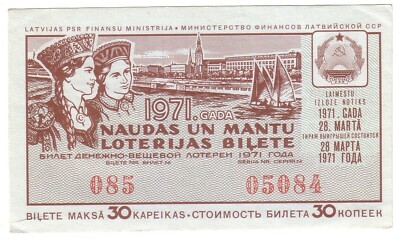 Lot De 10 Tickets De Loterie Vintage URSS – 1971-1992, état VF