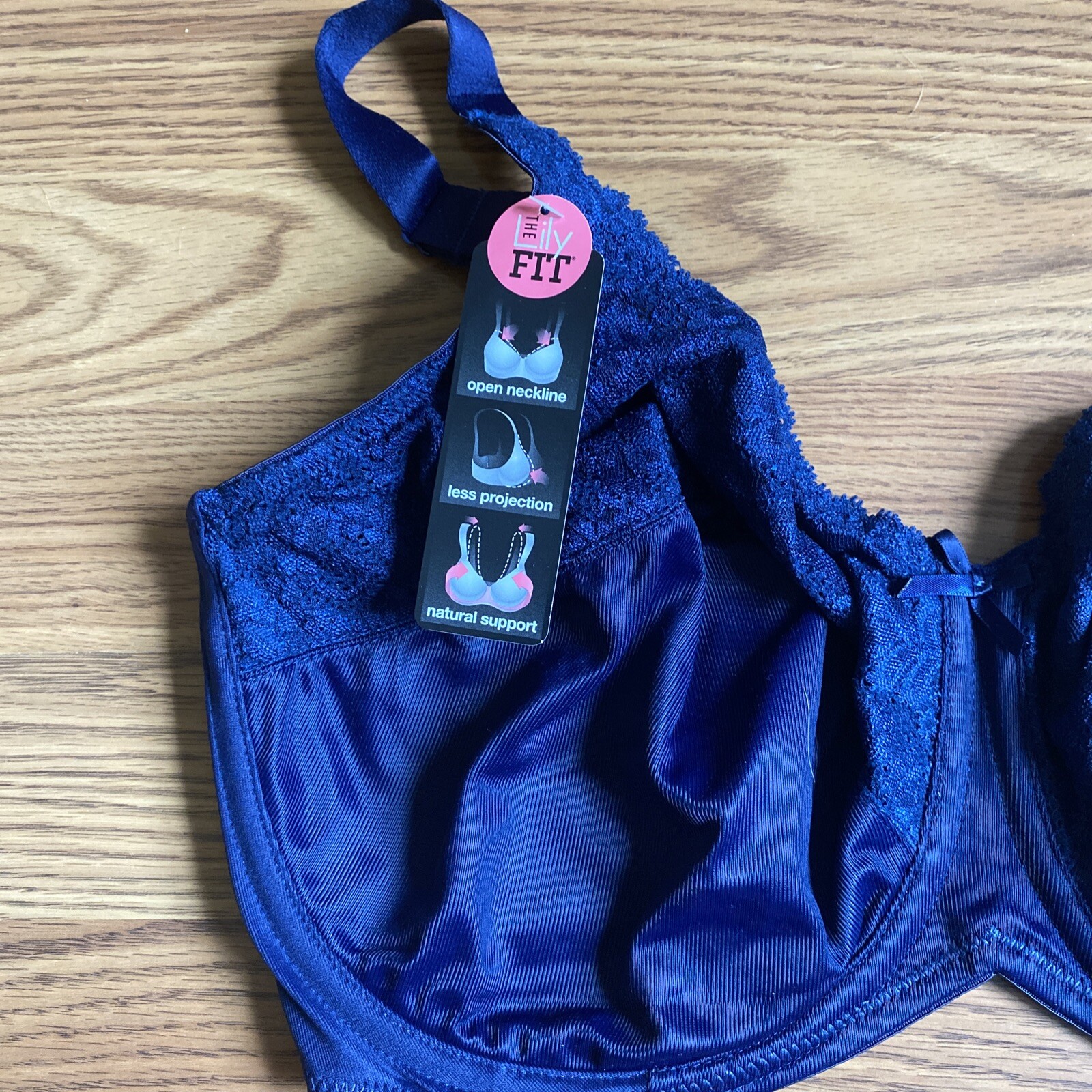 Lilyette Minimizer Bra Tailored Lace Trim Women's Shaping Bra Blue Size 36G eBay