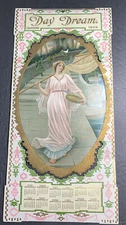 1909 Beautiful Pretty ￼Lady Calendar Sign Petry Grocer Johnstown, Pennsylvania